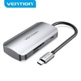  HUB chuyển đa năng tích hợp đầu đọc thẻ nhớ Vention 6in1 Docking Station - TNH (USB-C to USB3.0x3/SD/TF/PD) 