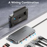  HUB mở rộng đa năng tích hợp SSD Box Vention 9 in 1 Type C Docking Station With M.2 SSD Enclosure - TPY (USB-C to HDMI/USB 3.1 Gen 2-Ax2/USB 2.0/M.2 NGFF/SD/TF/PD/DC 3.5mm SSD Enclosure) 