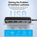  HUB chuyển đa năng Vention 9in1 Multi-function Docking Station (USB-C to HDMI 4K@60Hz/USB-C Gen 1/USB 3.0/USB 2.0*2/RJ45/SD/TF/PD) 