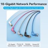  Cáp mạng tốc độ cao Vention Cat6A UTP Rotate Right Angle Ethernet Patch Cable (Đầu gập 90 độ/ Xoay 360 độ, 10-Gigabit High speed) 