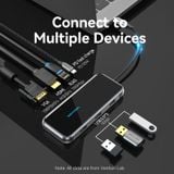  HUB mở rộng đa năng 7in1 Vention USB-C to HDMI/VGA/USB 3.0x3/RJ45/PD Docking Station - TFK (PD100W, HMDI 4K@30Hz +VGA 1080P@60Hz, 1000Mbps LAN) 
