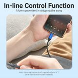  Cotton Braided USB-C Male to 3.5mm Female Audio Cable(DAC) 0.1M Blue Aluminum Alloy Type 