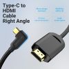  Cáp Chuyển Type-C to HDMI 4K VENTION CGV (4K@60Hz, Right Angle Cable) 