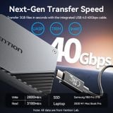  Vention USB 4.0 M.2 NVMe SSD Enclosure (USB 4.0 Type-C) Gray Aluminum Alloy Type 