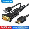  Cáp Chuyển HDMI to VGA VENTION ABI (1080p@60Hz, with audio and power supply) 