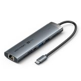  HUB Mở Rộng Kết Nối Đa Năng 9-in-1 VENTION TGV (Type-C to HDMI4K@60Hz/1*USB 3.2 Gen 1 Type-C 5Gbps/1*USB 3.0 5Gbps/1*USB 2.0 480Mbps/RJ45 1Gbps/1*SD&TF/1*TRRS 3.5mm/1*Type-C PD100W) 