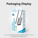  Hub chuyển đa năng Vention 4-in-1 Type C Docking Station (USB-C to HDMI/VGA/USB 3.0/PD, 4K@60Hz Support, PD100W ) 