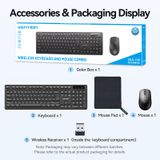  Combo chuột kèm bàn phím không dây Vention Wireless Full-Sized Keyboard and Mouse Combo - KTDB0-EN (with Mouse Pad Black Slim Type - US English Layout) 