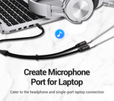  Cáp Âm Thanh AUX 4 Pole 3.5mm Male To 2*3.5mm Female VENTION BBM (Fabric Braided Cable) 