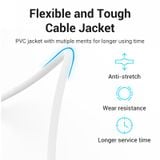  Dây cáp điện thoại bàn 4 lõi chống nhiểu Vention 4 Core Telephone Cable (cuộn 100 met, Màu trắng, Support telephone/Fax) 