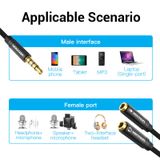  Cáp Âm Thanh AUX 4 Pole 3.5mm Male To 2*3.5mm Female VENTION BBM (Fabric Braided Cable) 