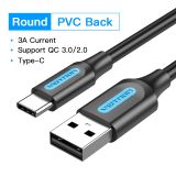  Cáp Sạc Nhanh USB to Type-C VENTION COD/COK (3A, Cotton Braided) 