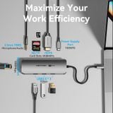  HUB chuyển đa năng Vention 9in1 USB-C Docking Station - TQL ( Type C to HDMI/USB 3.0 x 3/RJ45/SD/TF/TRRS 3.5mm/PD) 