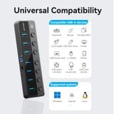  HUB chia cổng USB3.0 tốc độ cao Vention USB B 3.0 to USB 3.0 x7-Port Hub - CHX (5Gbps USB3.0, bât/tắt nguồn riêng cho từng Port) 