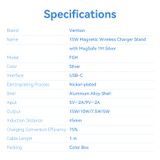  Đế sạc không dây Vention 15W Magnetic Wireless Charger - FGHIF (Stand with MagSafe 1M Silver) 