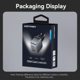  Vention 3-Port USB (C+C+A) GaN Charger (70W/70W/22.5W) EU-Plug 