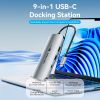  HUB chuyển đa năng tốc độ cao Vention 9in1 Expand Docking Station - TQM ( USB-C to HDMI/USB-C Gen 1/USB 3.0 x 2/RJ45/SD/TF/TRRS 3.5mm/PD) 