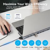  Multi-function USB-C to DP/HDMI/VGA/USB-C Gen 1/USB 3.0x2/USB 2.0/RJ45/SD/TF/TRRS 3.5mm/PD Docking Station 0.25m Gray Metal Type 