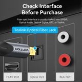  Cáp quang Audio vải dù cao cấp Vention 90-Degree Optical Audio Cable ( Đầu mạ vàng, gập chữ L 90 độ / Xoay 360 độ, Aluminum Alloy ) 