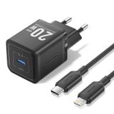  Vention 1-Port USB-C GaN Charger (20W) with USB-C to USB-C Cable 