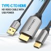  Cáp chuyển Type C to HDMI chất lượng cao Vention  USB-C To HDMI Cable - CGT (4K@60Hz video support) 