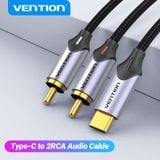  Jack Chuyển Đổi Âm Thanh Type C to 2*RCA VENTION BGU (Cotton Braided Cable) 