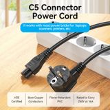  3-Prong Power Cord 1.8M C5 Connector EU Plug 