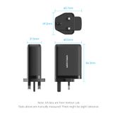 Vention 3-Port USB (C+C+A) GaN Charger (100W/65W/30W) UK-Plug 
