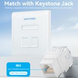  Bộ lắp cổng mạng gắn tường Vention 2-Port Keystone Jack Wall Plate - IFEW0 