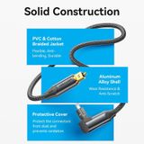  Cáp quang Audio vải dù cao cấp Vention 90-Degree Optical Audio Cable ( Đầu mạ vàng, gập chữ L 90 độ / Xoay 360 độ, Aluminum Alloy ) 