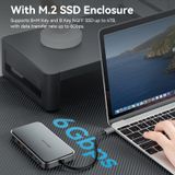  HUB mở rộng đa năng tích hợp SSD Box Vention 9 in 1 Type C Docking Station With M.2 SSD Enclosure - TPY (USB-C to HDMI/USB 3.1 Gen 2-Ax2/USB 2.0/M.2 NGFF/SD/TF/PD/DC 3.5mm SSD Enclosure) 