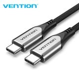  Cáp sạc nhanh C to C Thunderbolt Vention Cotton Braided USB-C to USB-C 3.1 - TAA (Sạc nhanh PD60W, Data tốc độ cao 5Gbps, hỗ trợ xuất Video 4K ) 