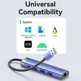  HUB chuyển đa năng tốc độ cao Vention 5in1 Worksation - TGF (USB 3.0 to USB 3.0 x 3/RJ45/USB-C, Aluminum Alloy) 