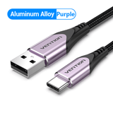  Cáp Sạc Nhanh USB to Type-C VENTION COD/COK (3A, Cotton Braided) 