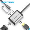  Type-C to HDMI/VGA/USB3.0/PD Converter 0.15M Gray Metal Type 