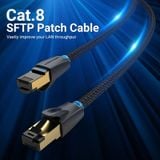  Cáp mạng tốc độ cao dây bọc dù Vention Cat8 SFTP Ethernet Patch Cable - IKG ( kèm đầu cáp bấm sẵn ) 