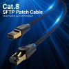  Cáp mạng tốc độ cao dây bọc dù Vention Cat8 SFTP Ethernet Patch Cable - IKG ( kèm đầu cáp bấm sẵn ) 
