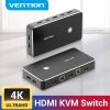  Hub Chuyển Đổi KVM 2 In 1 Out HDMI VENTION AFR (4K@30Hz) 