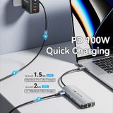  HUB chuyển đa năng Vention 8 Port Expansion Adapter (USB-C to HDMI/USB 3.0 x 3/RJ45/SD/TF/PD Docking Station) 