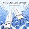  Cáp sạc USB to Lightning Vention Lightning Fast charge Cable 2.4A - LAI ( 1M White) 