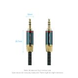  Cáp âm thanh AUX3.5mm siêu bền Vention Cotton Braided 3.5mm Male to Male Audio Cable (Auxiliary 3. 5mm TRS Audio Cable) 
