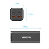  Bộ củ sạc nhanh Vention 4-Port GaN Powerstrip Charger  100W - FBS (Type-Cx2 + USBx2, 100W/100W/18W/18W ) 