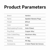  Vention Speaker Banana Plugs Gold Plated 1 Pair 