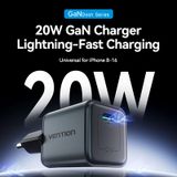  Vention 1-Port USB-C GaN Charger 20W EU-Plug 