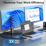  HUB chuyển đa năng Vention 9in1 MST Support Docking Station - TQV (USB-C to HDMI x 2[MST]/USB 3.0 x 2/USB 2.0/RJ45/SD/TF/PD) 