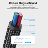  Cotton Braided 3.5mm Male to 2RCA Male Audio Cable Blue Aluminum Alloy Type 