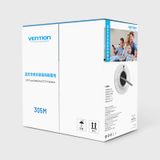  Dây cáp mạng tốc độ cao Vention CAT5e - PoE UTP Lan Cable Gray - IJC (dài 305 met, dùng cho Camera, màu Xám) 
