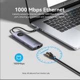 HUB chuyển đa năng Vention 9in1 MST Support Docking Station - TQV (USB-C to HDMI x 2[MST]/USB 3.0 x 2/USB 2.0/RJ45/SD/TF/PD) 