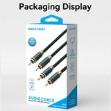  Cáp âm thanh đầu hoa sen  vải dù cao cấp Vention Cotton Braided (2RCA Male to 2RCA Male Audio Cable, Green Copper) 