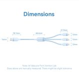  Vention USB 2.0 A Male to 3-in-1 USB-C & Lightning & Micro-B Male 3A Cable Aluminum Alloy Type 